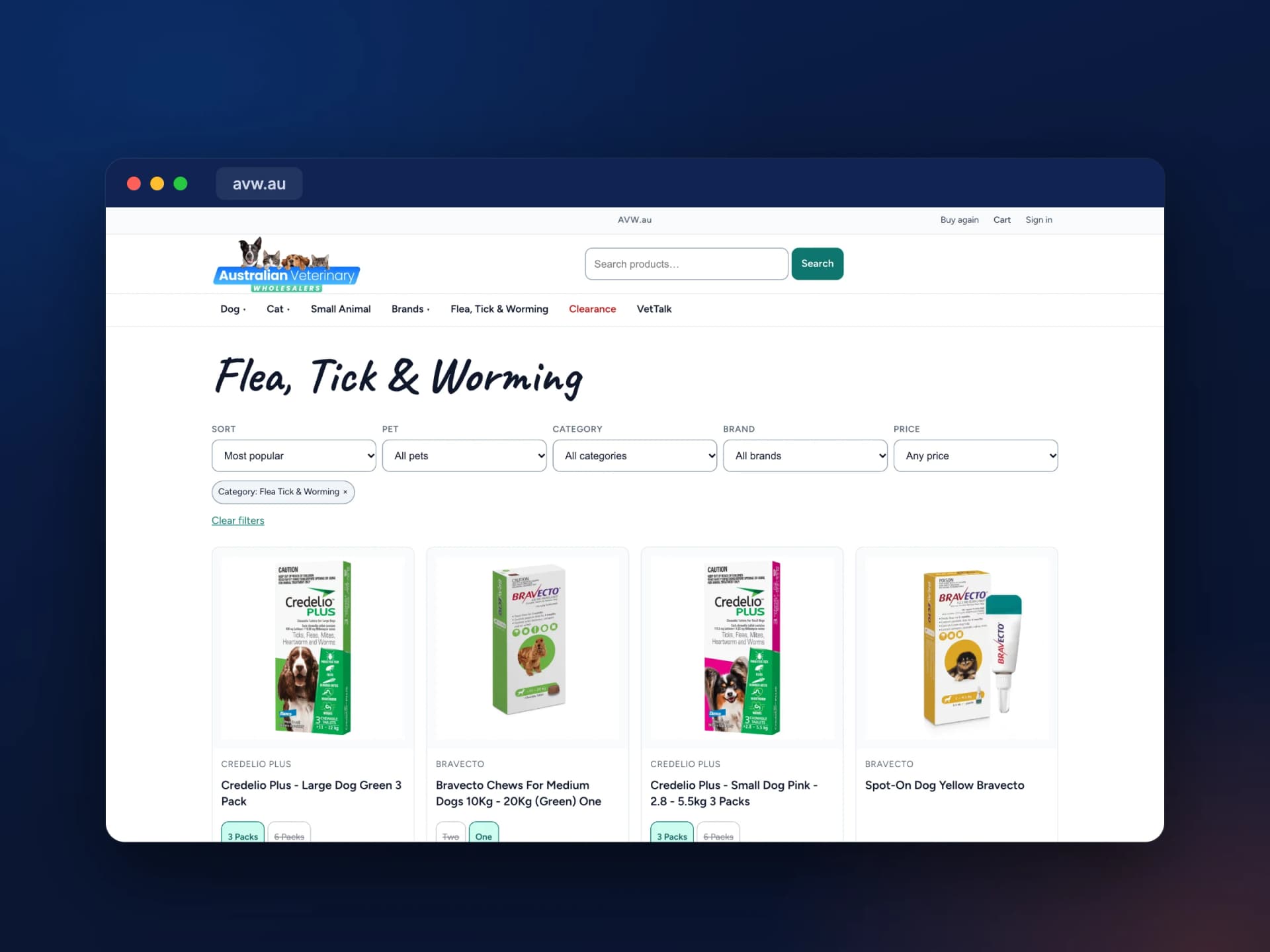 Australian Veterinary Wholesalers — Google Ads for an online vet-supply store