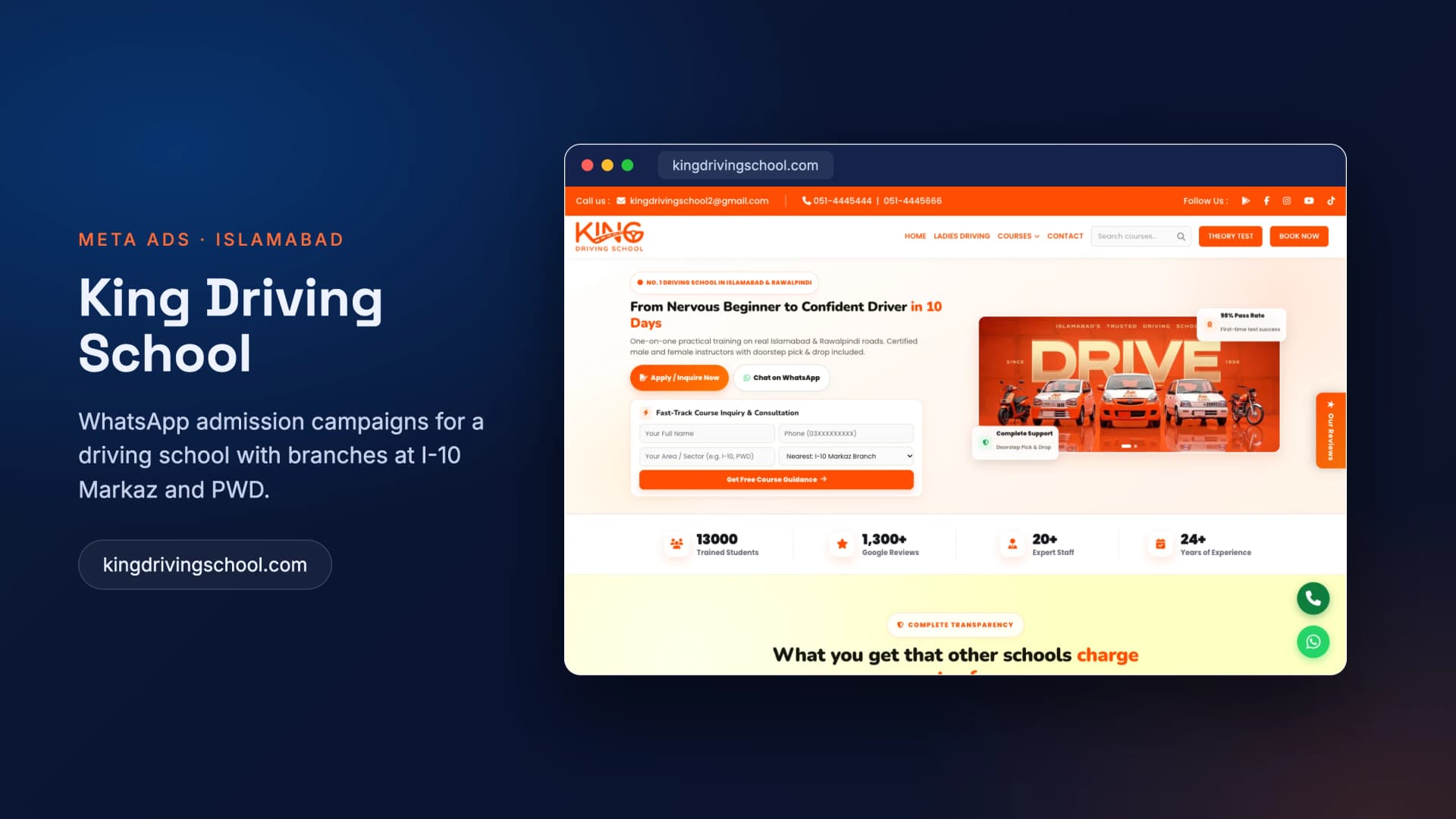 King Driving School — Meta Ads case study