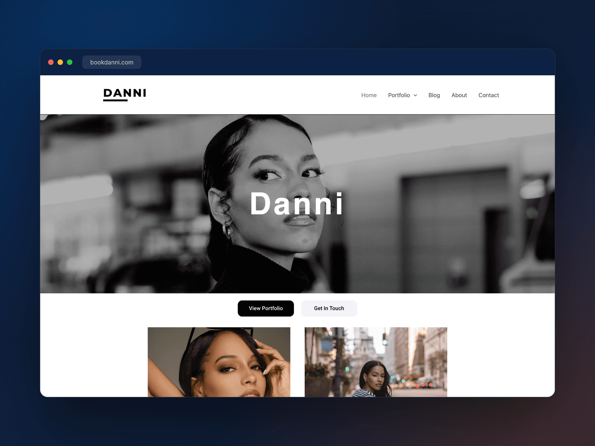 Danni — a model portfolio & booking site