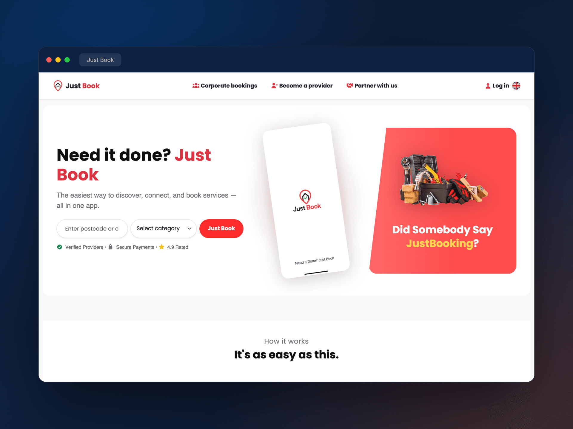 Just Book — an on-demand services platform (apps, web & APIs)