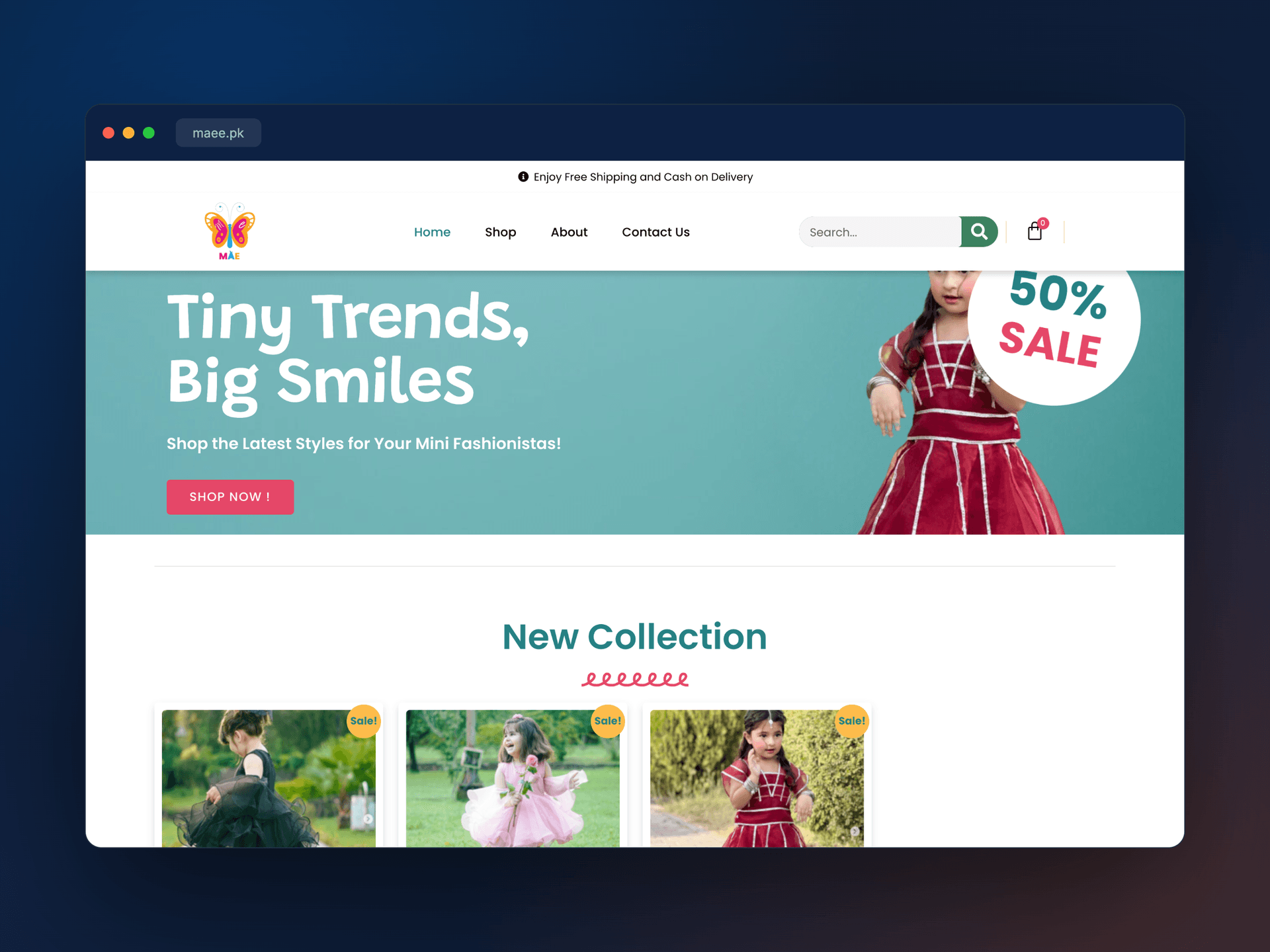 Maee — a WooCommerce kids' clothing store in 5 days