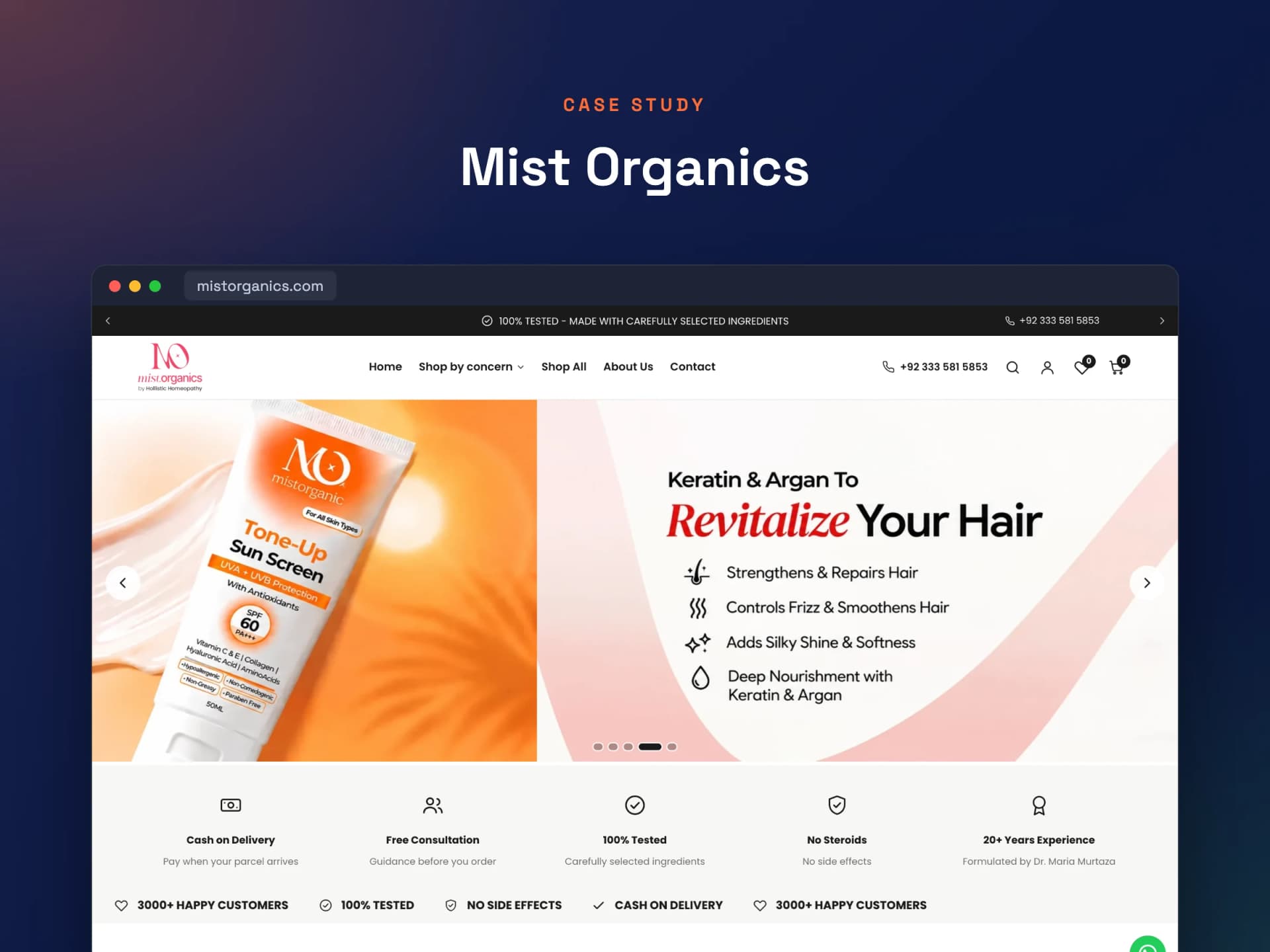 Mist Organics — a custom Shopify theme for a homeopathic skincare brand