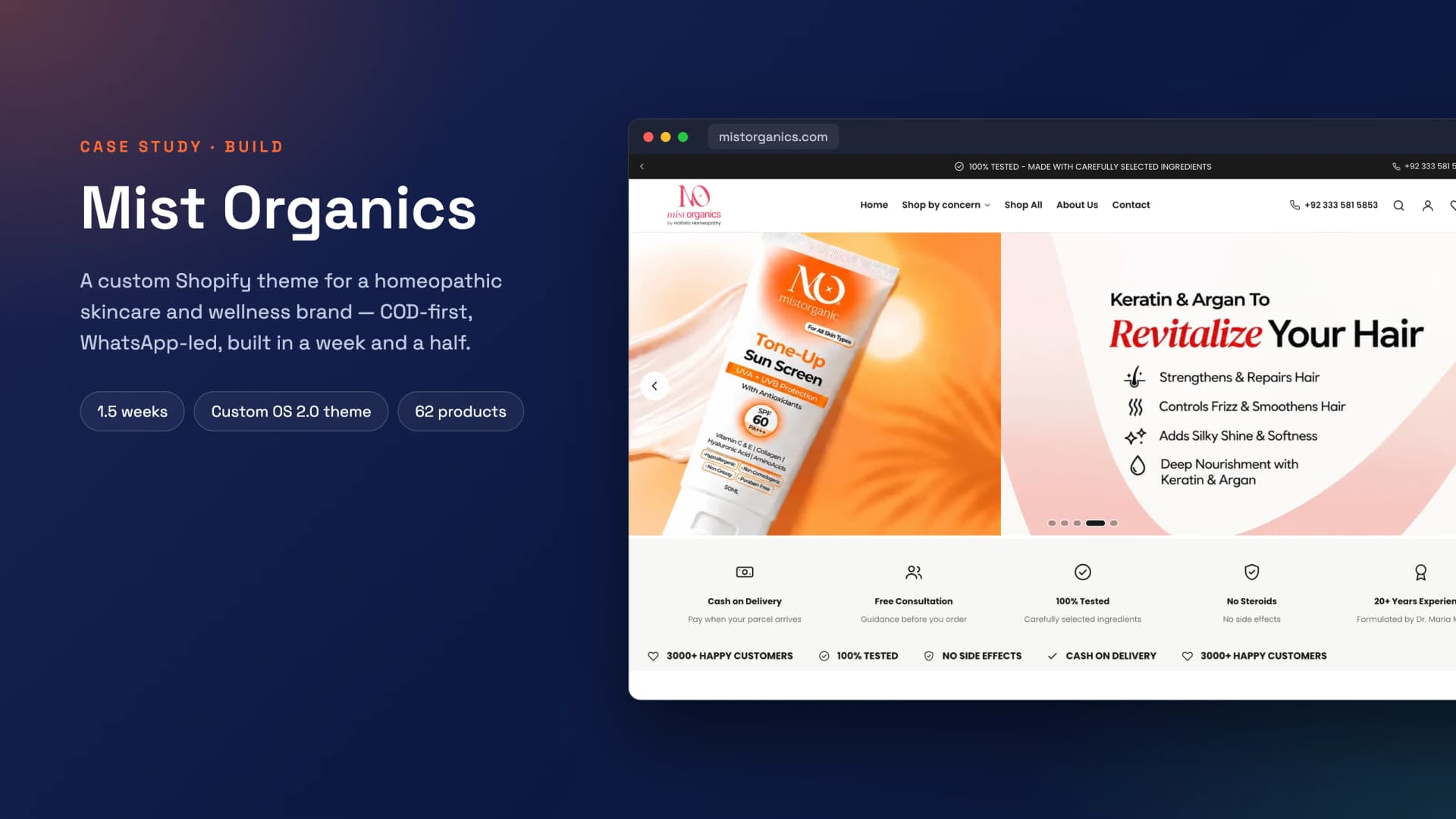 Mist Organics — a custom Shopify theme for a homeopathic skincare brand