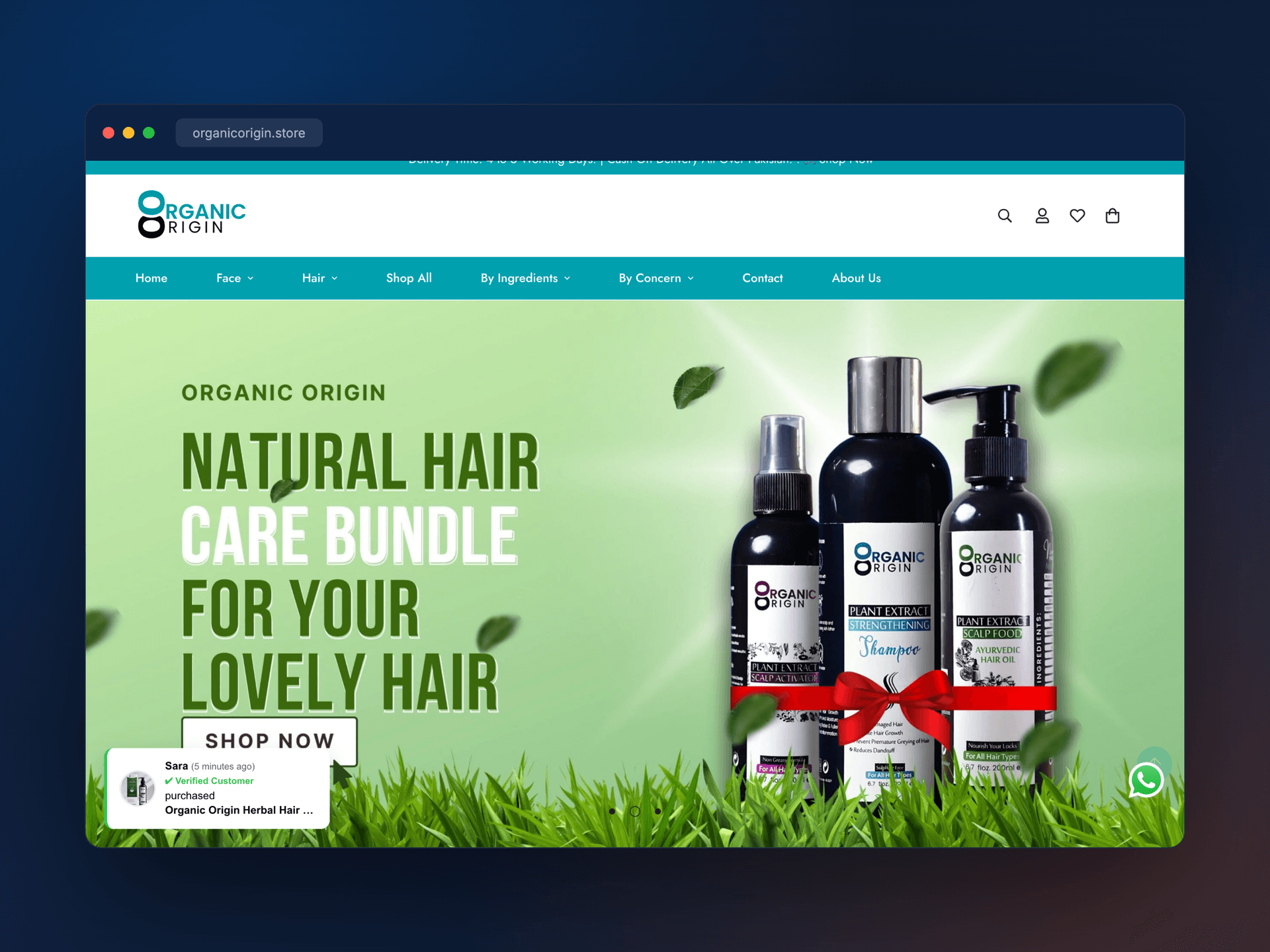 Organic Origin — a Shopify store for organic hair & skincare