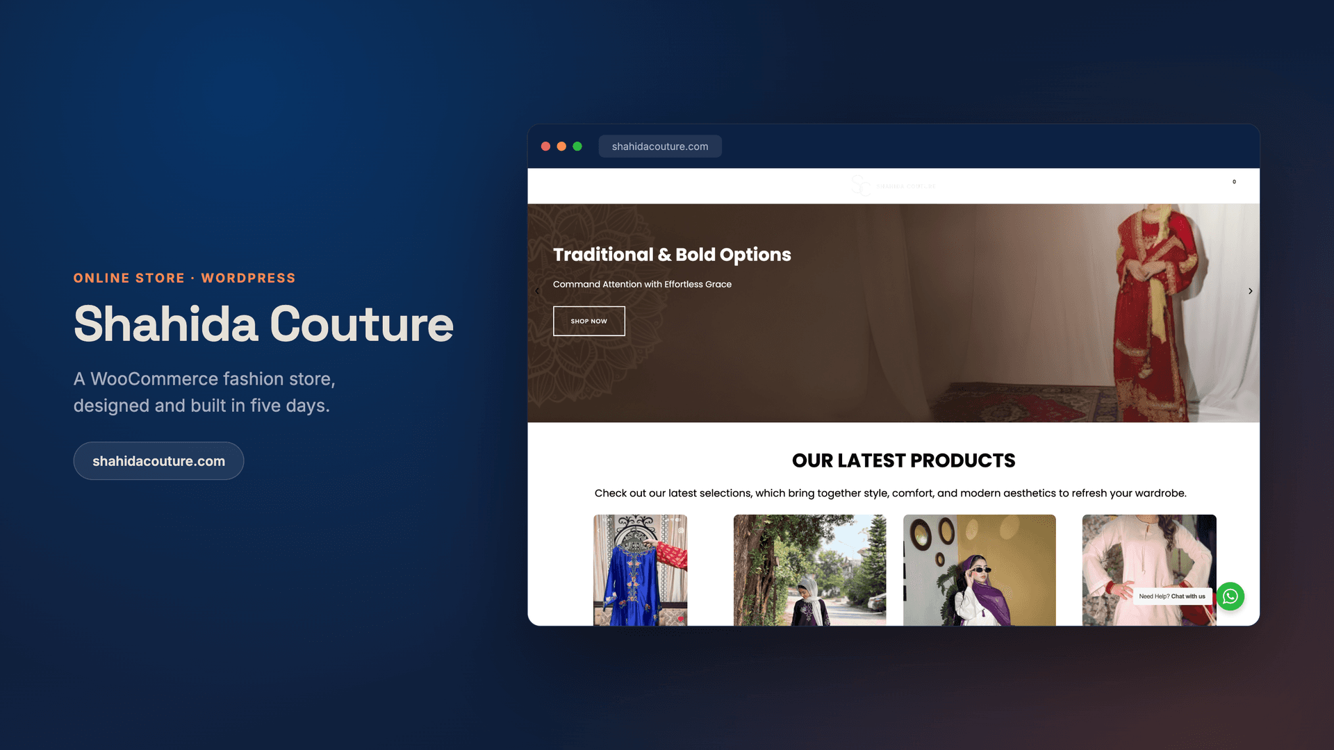 Shahida Couture — a WooCommerce fashion store in five days