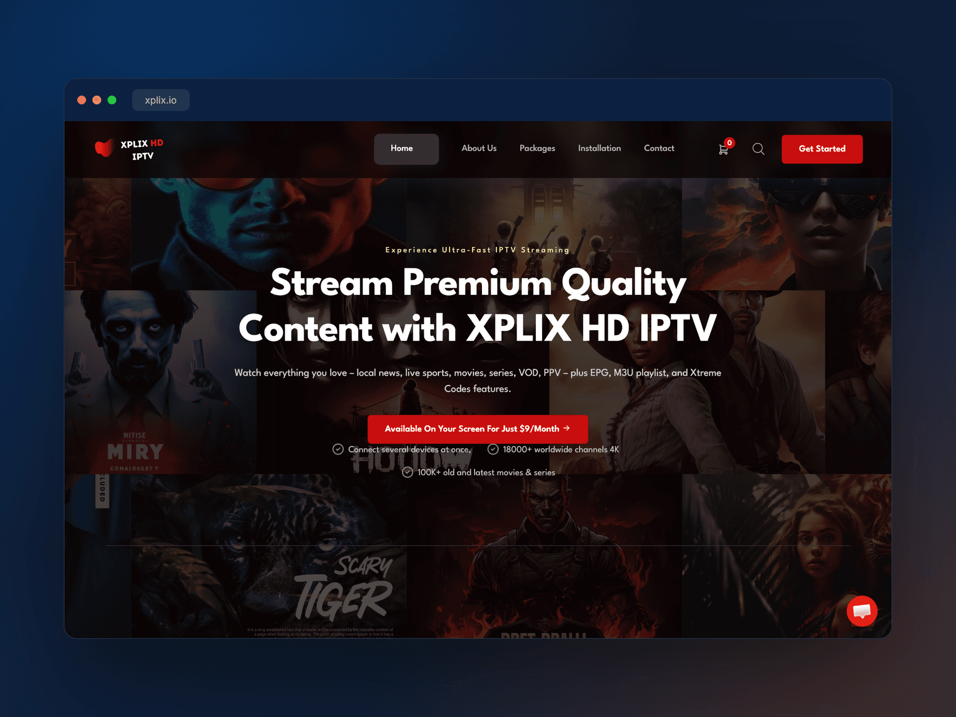 Xplix — a WordPress site for an IPTV service