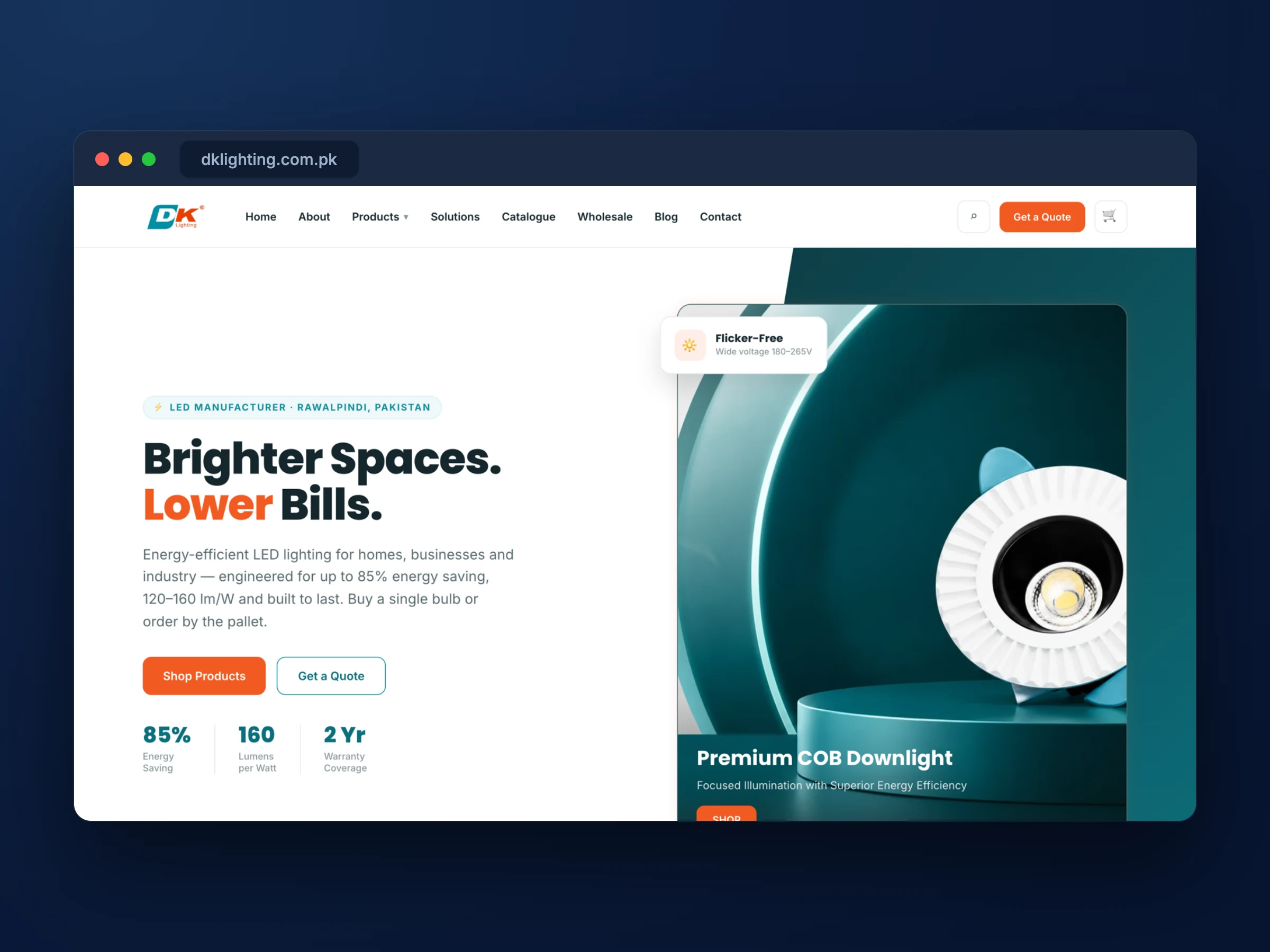 DK Lighting — Custom Web Development · Build