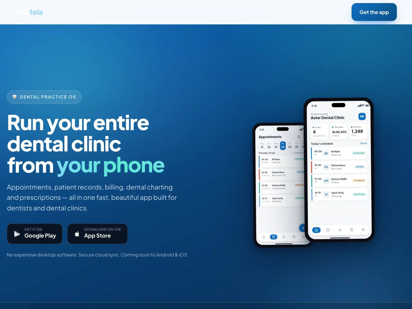 Dentela — Run your entire dental clinic from your phone.