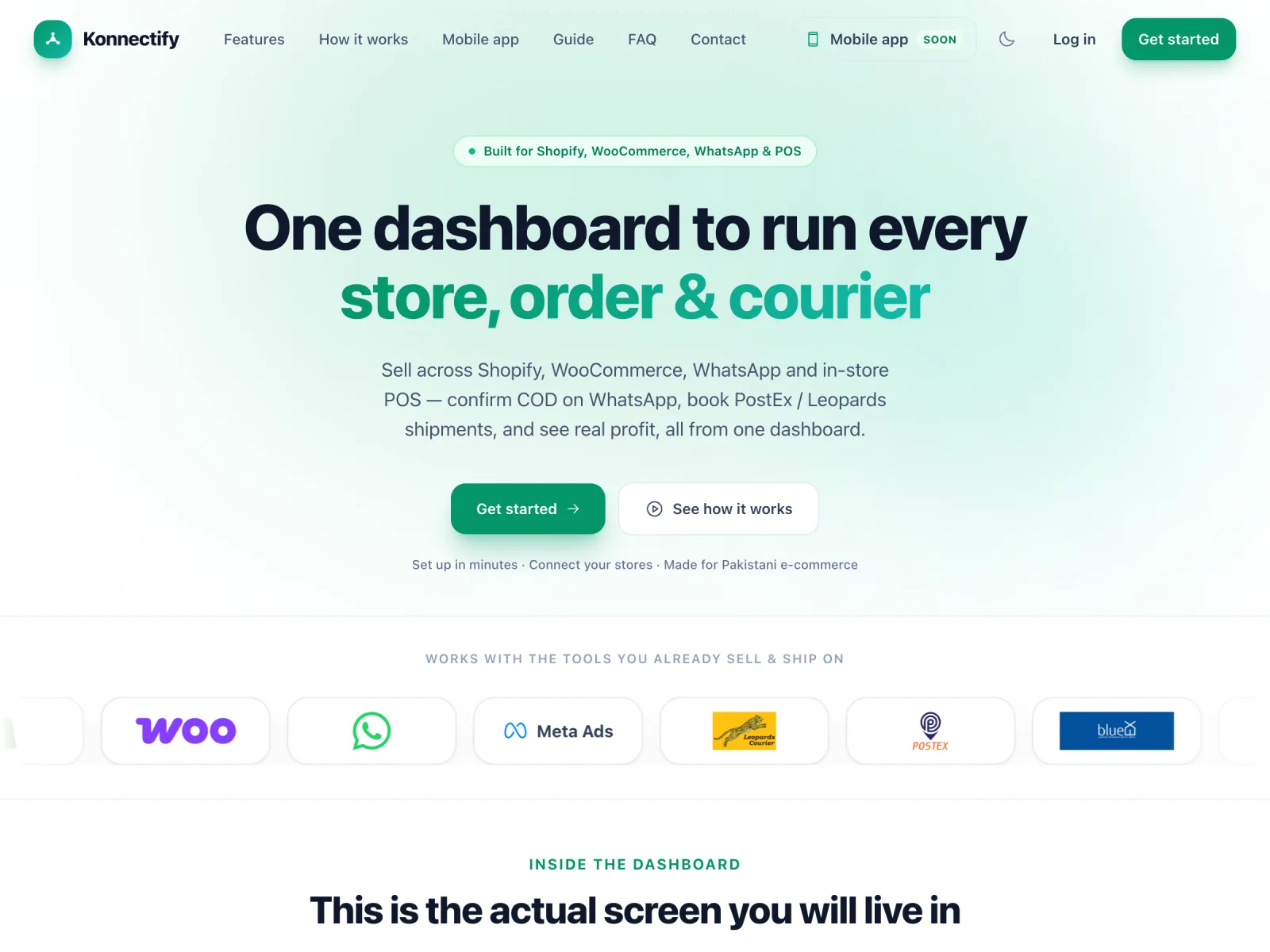 Konnectify — One dashboard to run every store, order and courier.