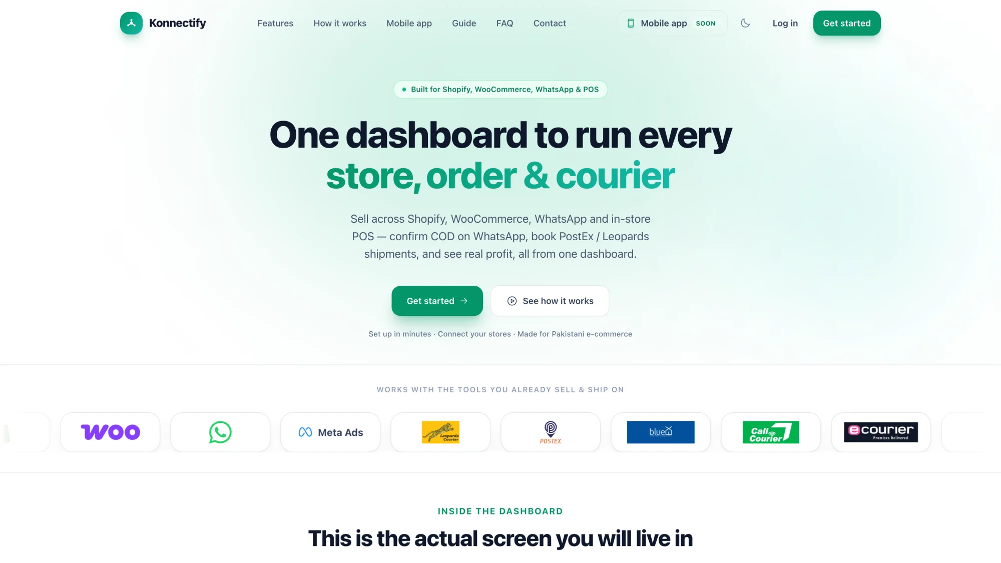 Konnectify — the product in use