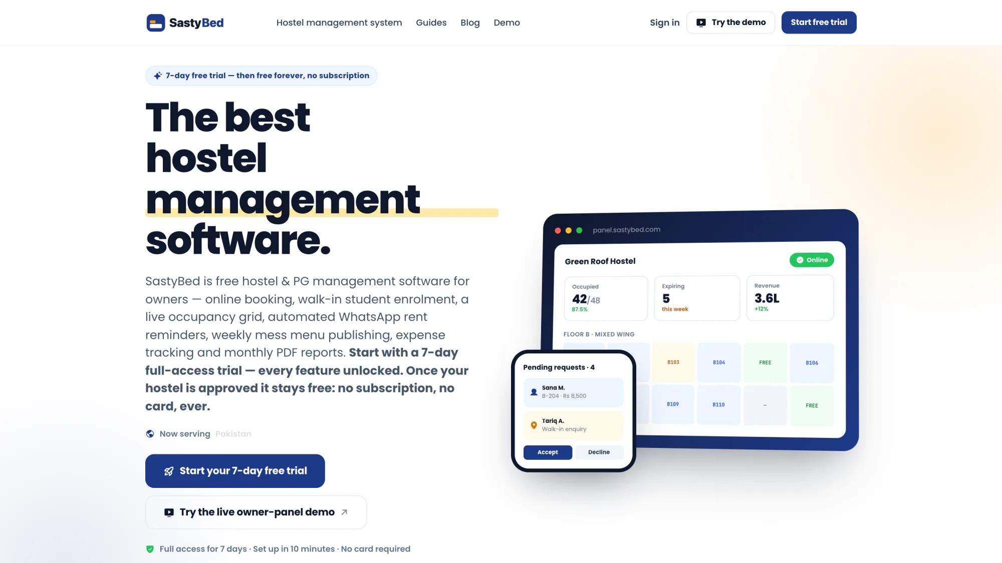SastyBed — the product in use